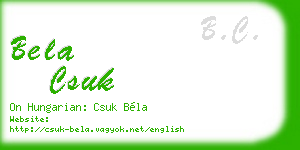 bela csuk business card