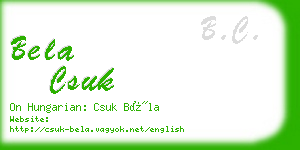 bela csuk business card